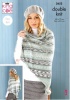 Knitting Pattern - King Cole 5652 - Fjord DK - Ladies Ponchos, Snood & Shawl